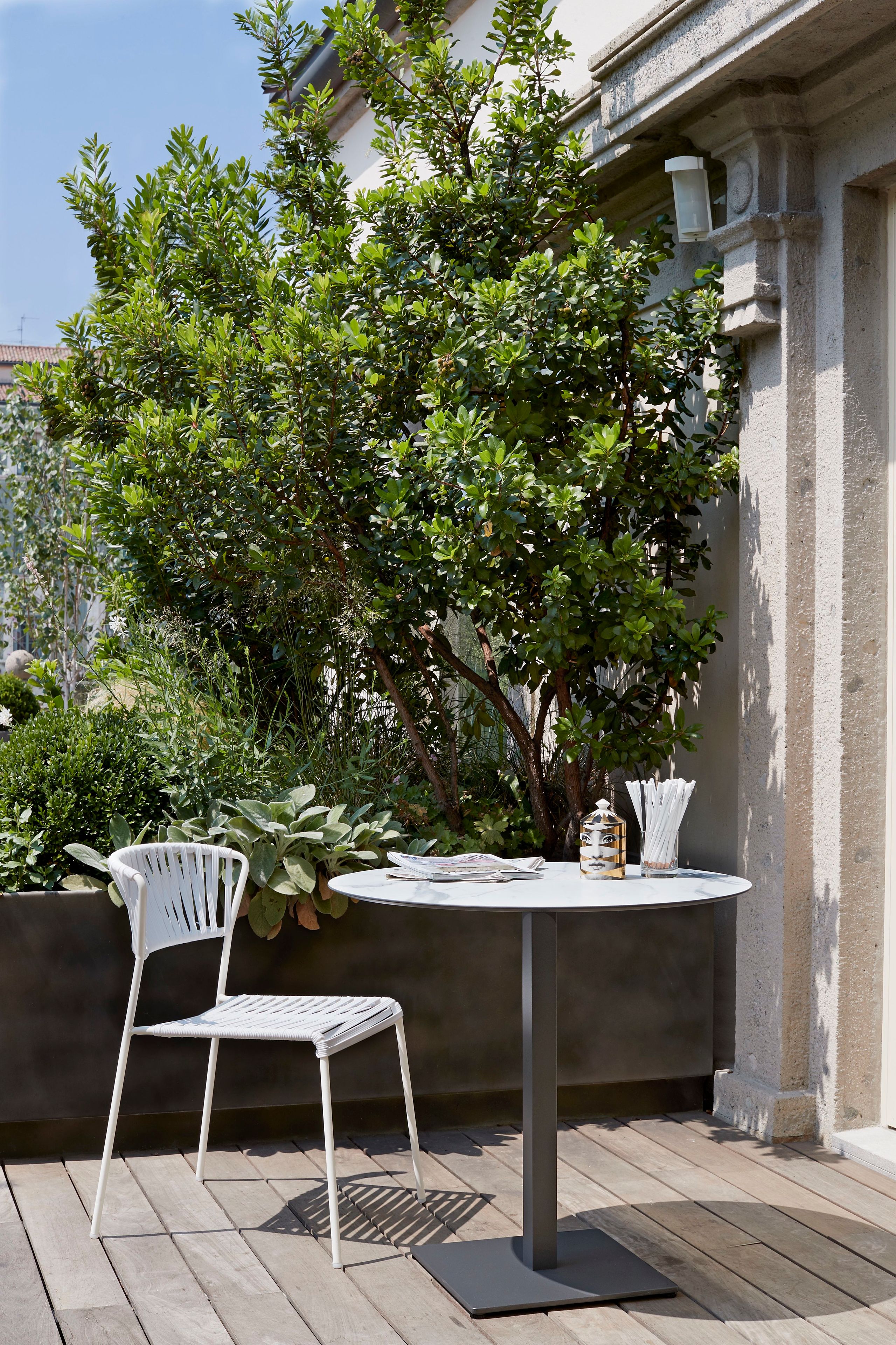 Открытый стул из нержавеющей стали и плетеной проволоки из ПВХ S-CAB Лиза ARCH-00125424 - Вид №7