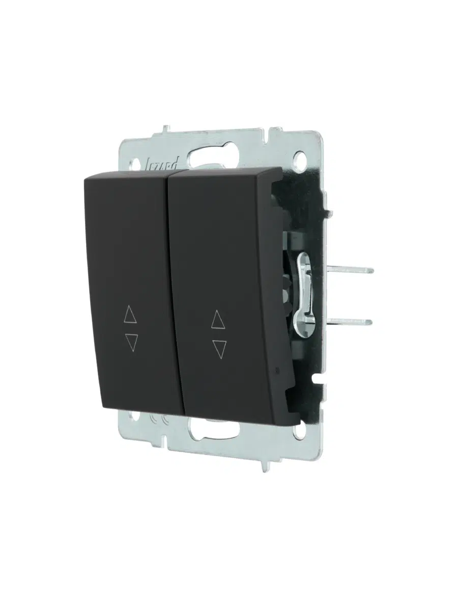 RAIN Выключатель проходной двойной (механизм) без рамки черный LEZARD 703-4288-106