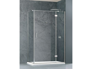 Угловая душевая кабина из хрусталя с распашной дверью