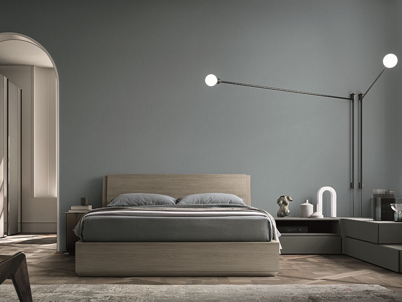 Деревянная двуспальная кровать для хранения Santalucia Mobili TOD ARCH-00132935 - Вид №1