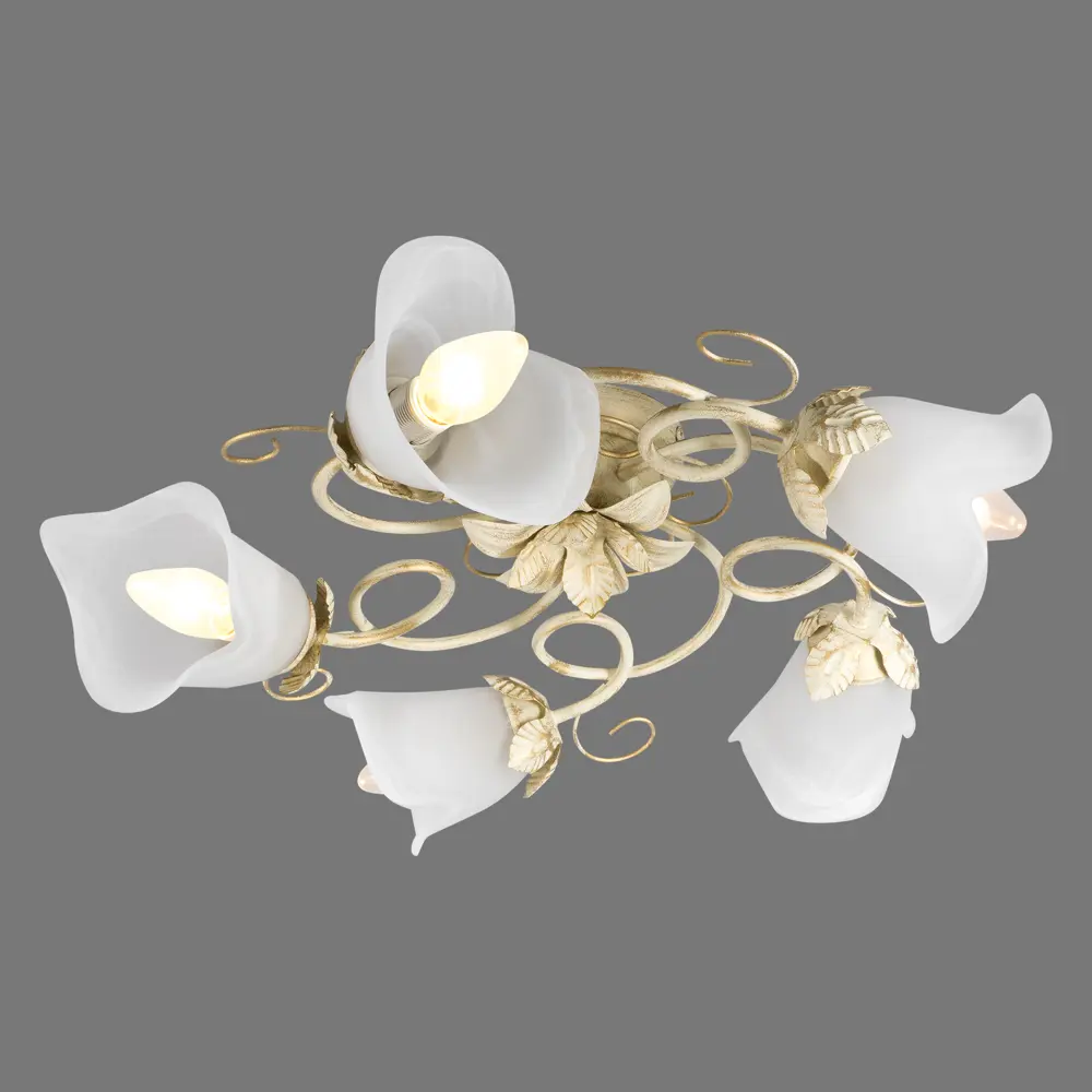 Люстра потолочная Vitaluce Летто 5 ламп 15м² Е14 цвет бежевый матовый STLM-2092817 - Вид №3