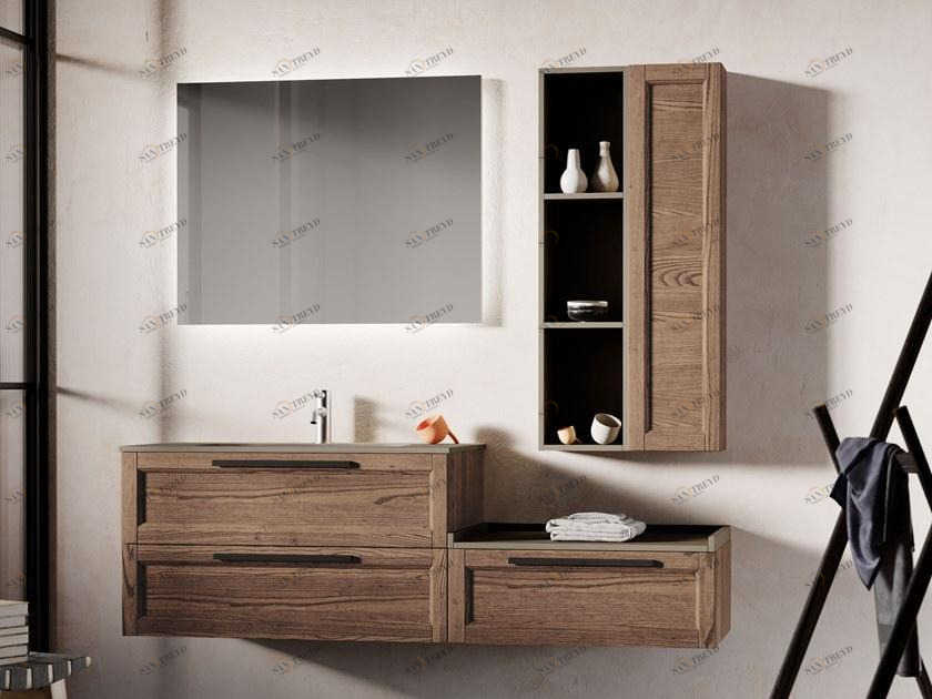 Mobiltesino Настенная тумба под умывальник из ясеня с ящиками Frame sun-id-1354787