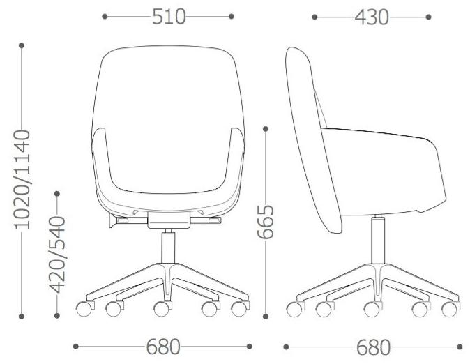 VAGHI Кресло поворотное с подлокотниками Viva executive Vis6/vic6/vid6 - Вид №6