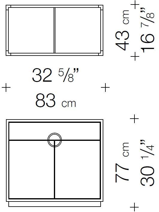 Garbarino Комод деревянный с распашными дверцами Elementare Ring 83 tp  - Вид №3