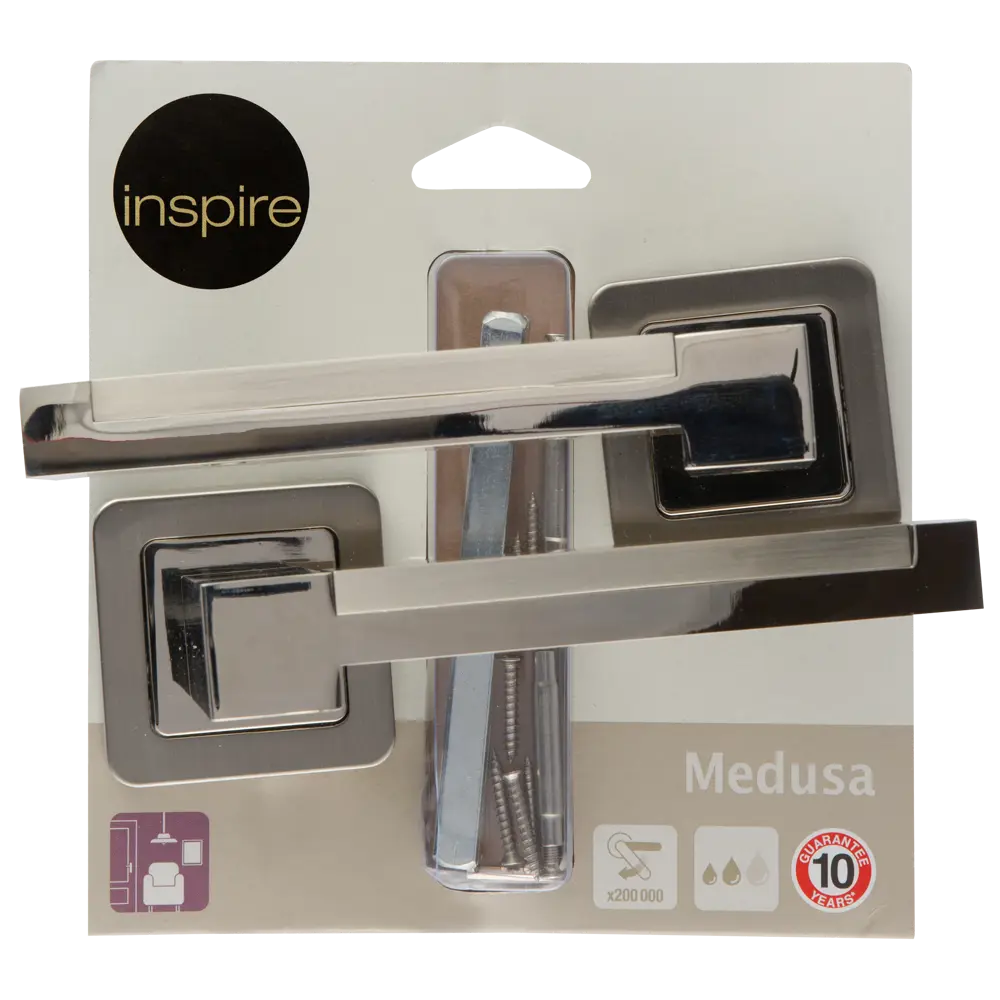 Дверные ручки Inspire Medusa ЦАМ без запирания цвет никель 82227146 STLM-2043465  - Вид №3