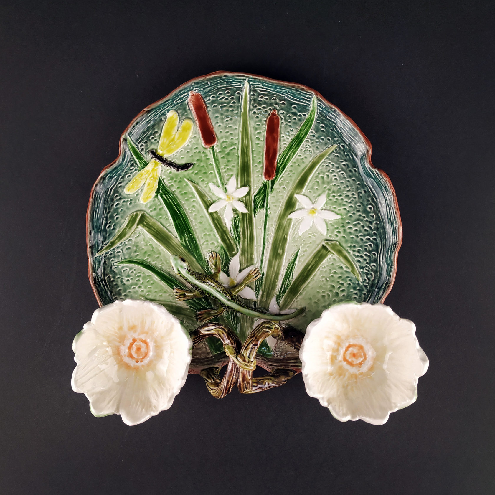 Блюдо для закусок (с двумя кувшинками) Голубой PROVANSFAIENCE sun-id-994603 - Вид №18