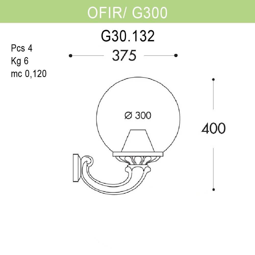 Уличный настенный светильник Fumagalli Ofir/G300 G30.132.000.AZE27 FUMAGALLI OFIR, G300 271810 Черный  - Вид №1