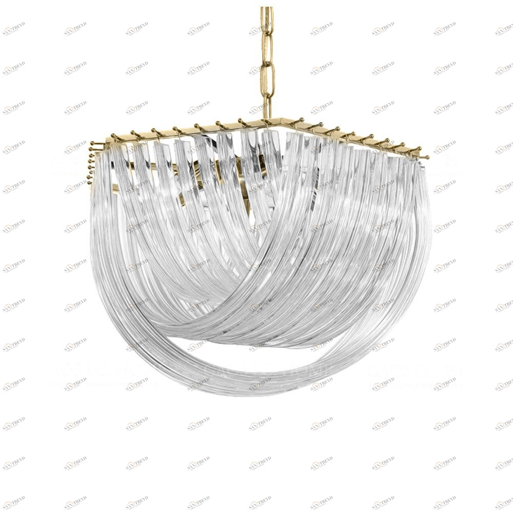 Люстра стеклянная 55х55 см золотая Murano Glass MX18162561-4B DELIGHT COLLECTION ДИЗАЙНЕРСКИЕ 00-3883084 Золото;прозрачный 