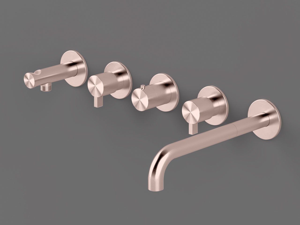 Стальной термостатический настенный смеситель для ванны с переключателем Radomonte Toox ARCH-00119135 - Вид №7