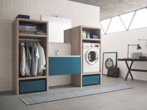 ARBLU Постирочный шкаф с раковиной для стиральной машины