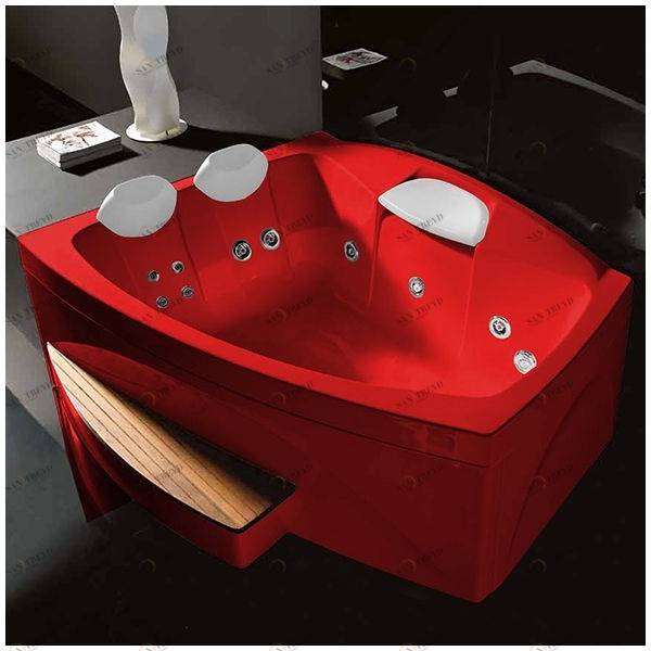 Ванна GRUPPO TREESSE Matrix Slim V7637-K большая с подголовником глубокая с гидромассажем красная STDV7637K