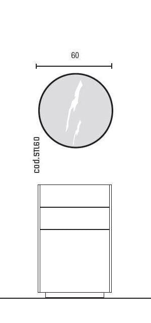 Шкаф для раковины HPL с держателем для полотенец с зеркалом Mobilcrab Curvy ARCH-00061738 - Вид №6