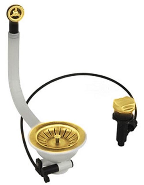 Слив для кухонной мойки MIGLIORE Ricambi ML.RIC-10.130.BR с переливом D 90 см, бронза  - Вид №2