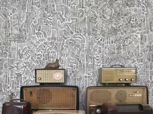 Tecnografica Обои с огнестойкими мотивами в современном стиле Collezioni d'arte 56633