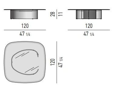 Квадратный стеклянный журнальный столик для гостиной Minotti BANGLE ARCH-00114264 - Вид №2