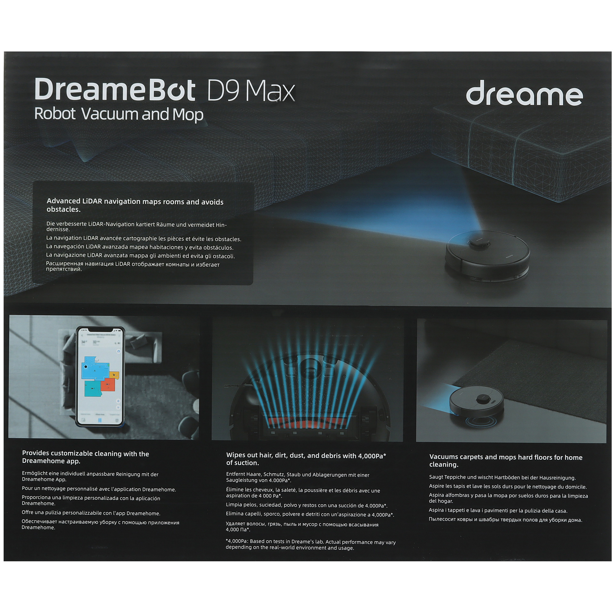 5417800 Робот-пылесос Dreame D9 Max черный STDN-0004967 - Вид №8