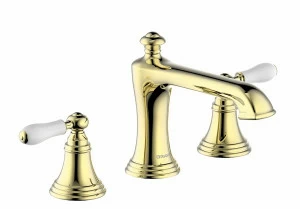 Смеситель для умывальника на три отверстия (Romen Golden) Zollern F25193BAF bravat