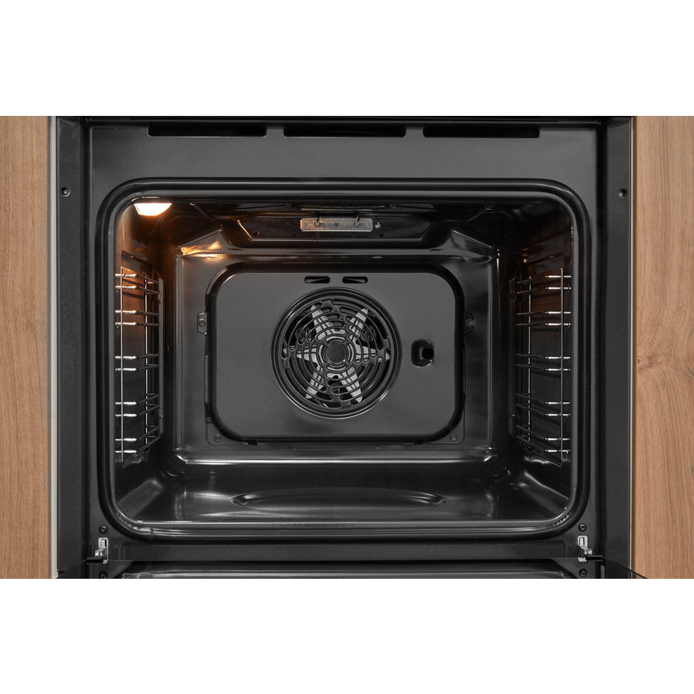 FA5 841 JH BL HA 59.5x59.5x55.1 см, 9 программ, дисплей, очистка паром, откидной гриль, телескопические направляющие на одном уровне, 71л, черный Hotpoint-Ariston Santreyd  - Вид №3