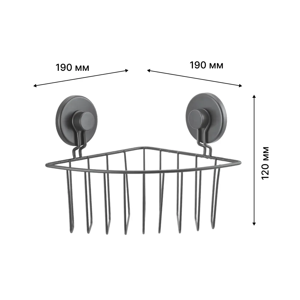 Полка для душа Lemer Mezen угловая 1 ярус цвет черный STLM-2052565 - Вид №1