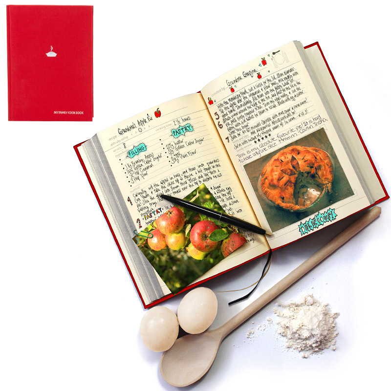 SK MYRECIPES1 Семейная кулинарная книга my family красная Suck UK 
