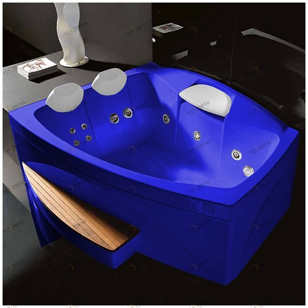 Ванна GRUPPO TREESSE Matrix Slim V763B-SI большая с подголовником глубокая с гидромассажем и дезинфекцией синяя STXV763BSI