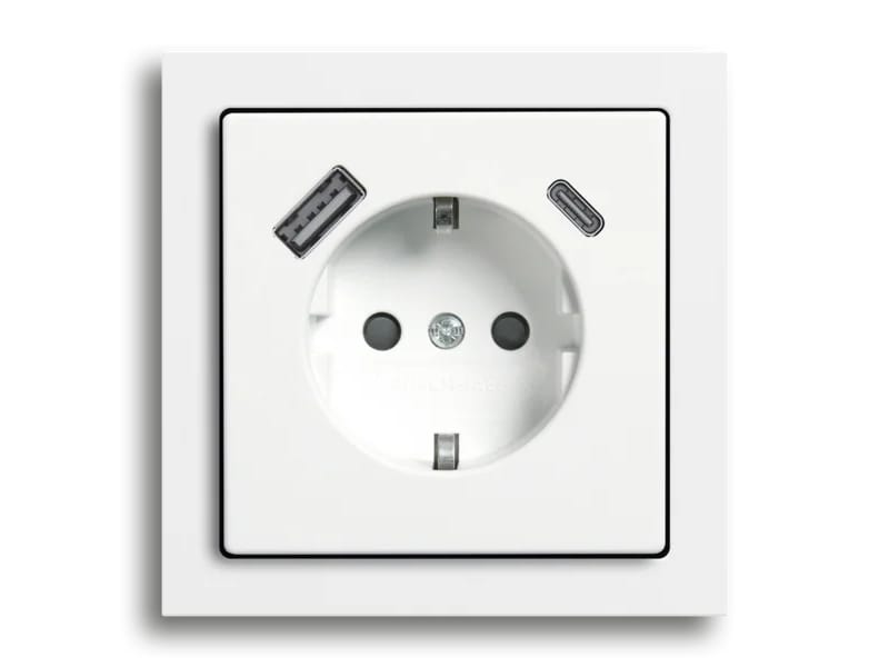 Одиночная электрическая розетка schuko с USB Busch-Jaeger SCHUKO® USB ARCH-00122636