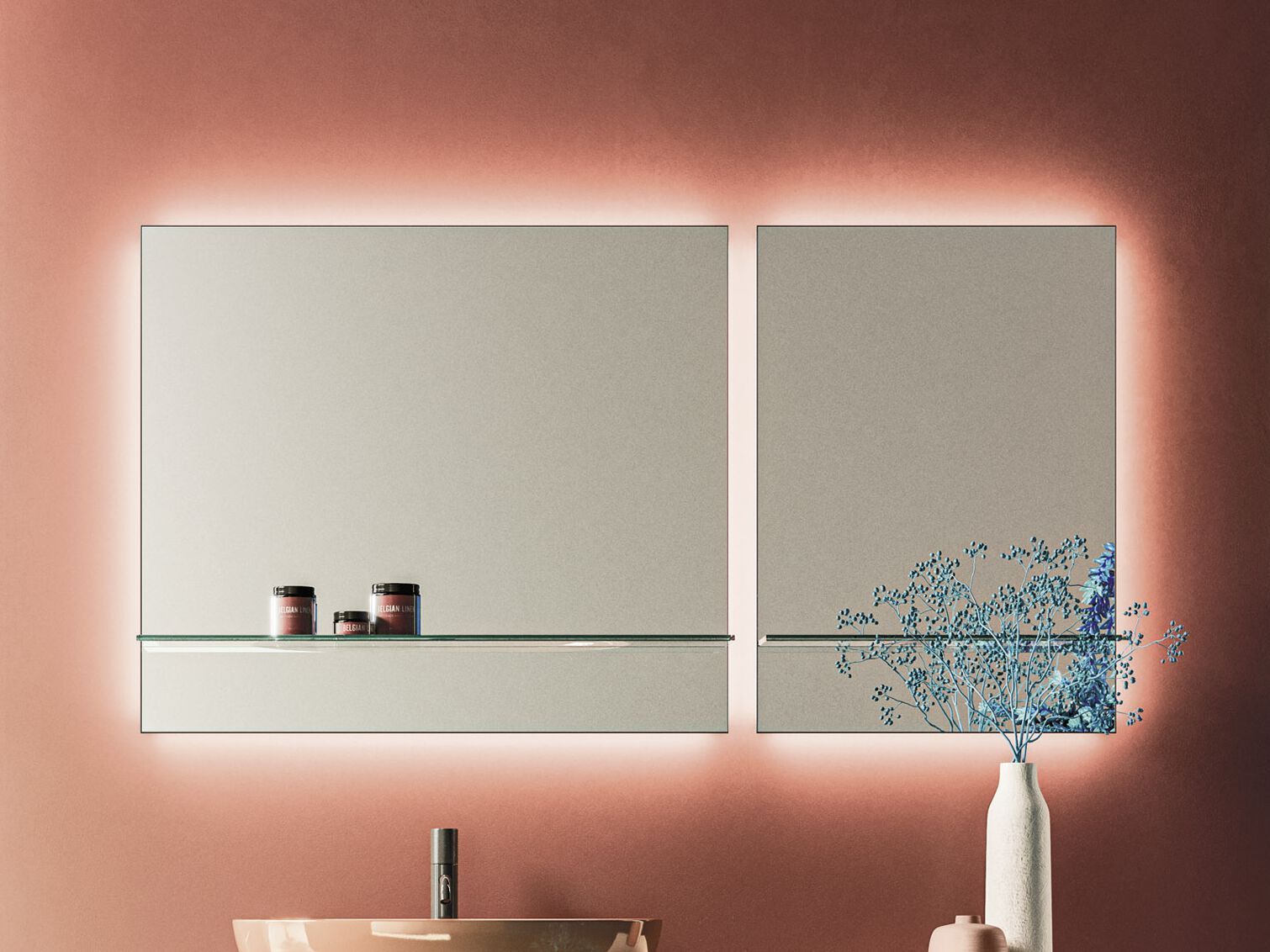 Зеркало для ванной комнаты с настенной полкой Arbi Arredobagno TAO ARCH-00029359 - Вид №1