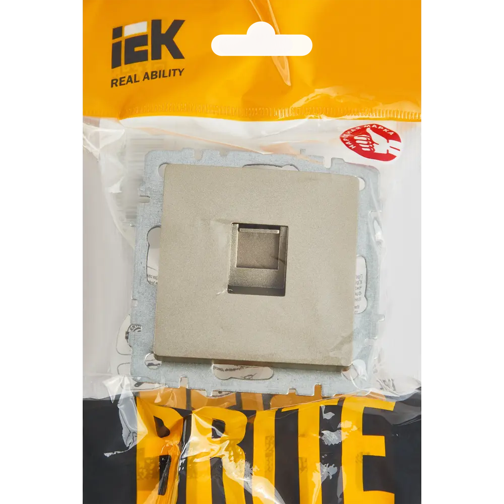 Розетка компьютерная IEK Brite встраиваемая RJ45 шампань 87761635 STLM-1109897 - Вид №4