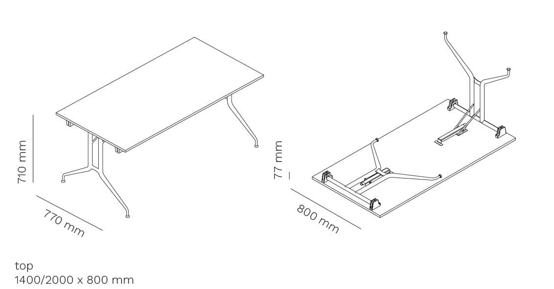 Складной прямоугольный рабочий стол Mara Argo ARCH-00131554 - Вид №5