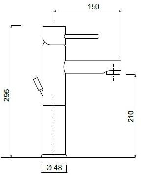 Rubinetteria Giulini Смеситель для умывальника, однорычажный Futuro F6511a-15 - Вид №1