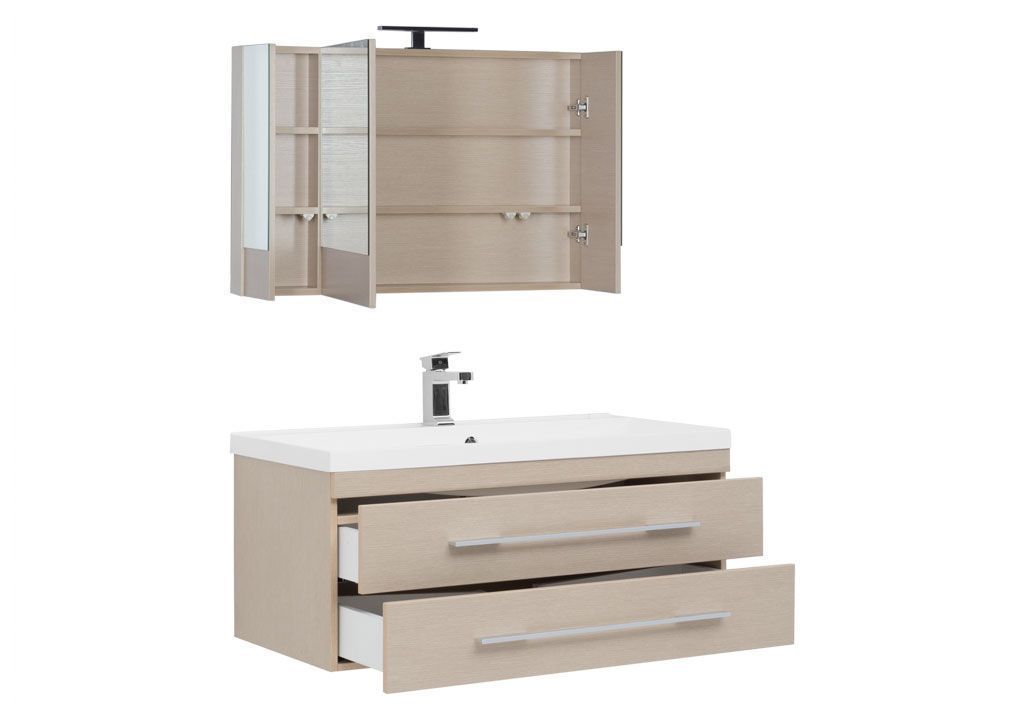 Мебель для ванной Aquanet Нота NEW 100 светлый дуб (камерино) 00230305 - Вид №1