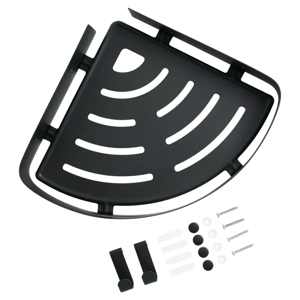 Угловая полка Vidage Стоун для ванной в матовом черном цвете 89384538 STLM-1584229 - Вид №1