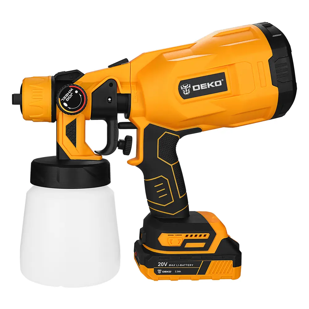 Краскопульт аккумуляторный Deko DSG20K2, 20 В Li-ion 2.3 Ач, 0.5 л/мин STLM-2190758 - Вид №1