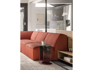 Стеклянный овальный журнальный столик