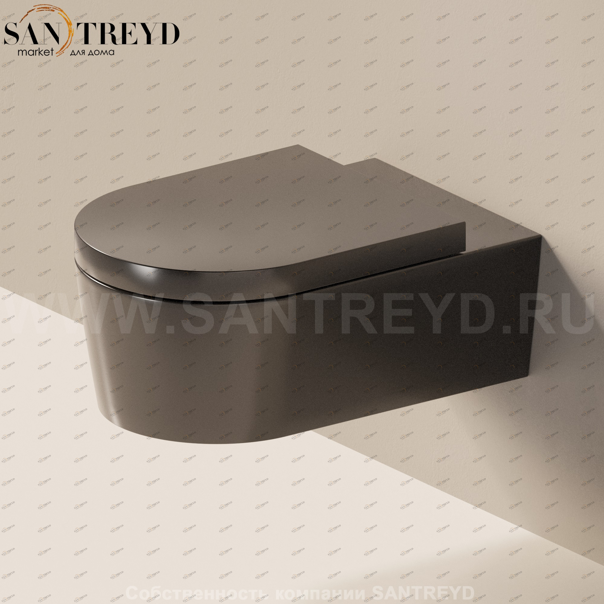 5051WCG9017 Подвесной унитаз настенный Черный Ceramica Flaminia Link Италия