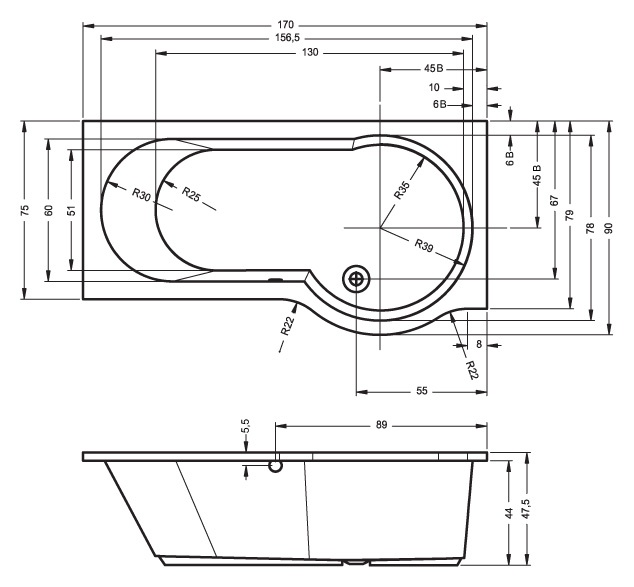 BA8000500000000_hit1 Ванна Riho Dorado Santreyd - Вид №10