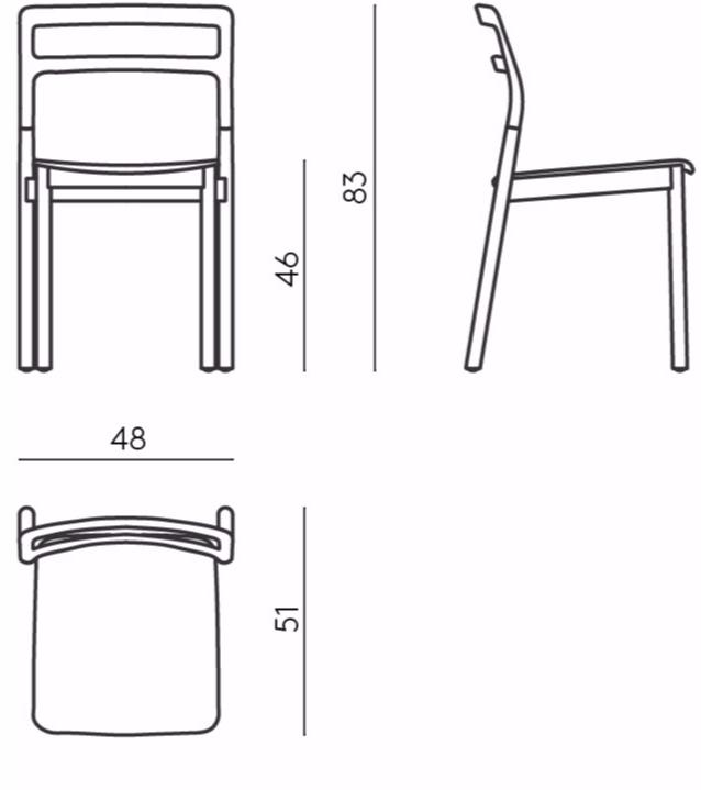 DE PADOVA Штабелируемый стул из массива дерева и пластика sun-id-1504607 - Вид №3
