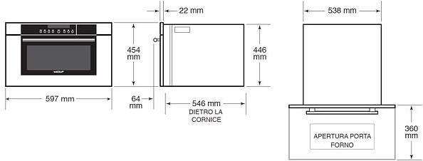 Wolf Комбинированный духовой шкаф с электронным управлением класс а + Forni a vapore combinati Icbcso24te/s/th  - Вид №1
