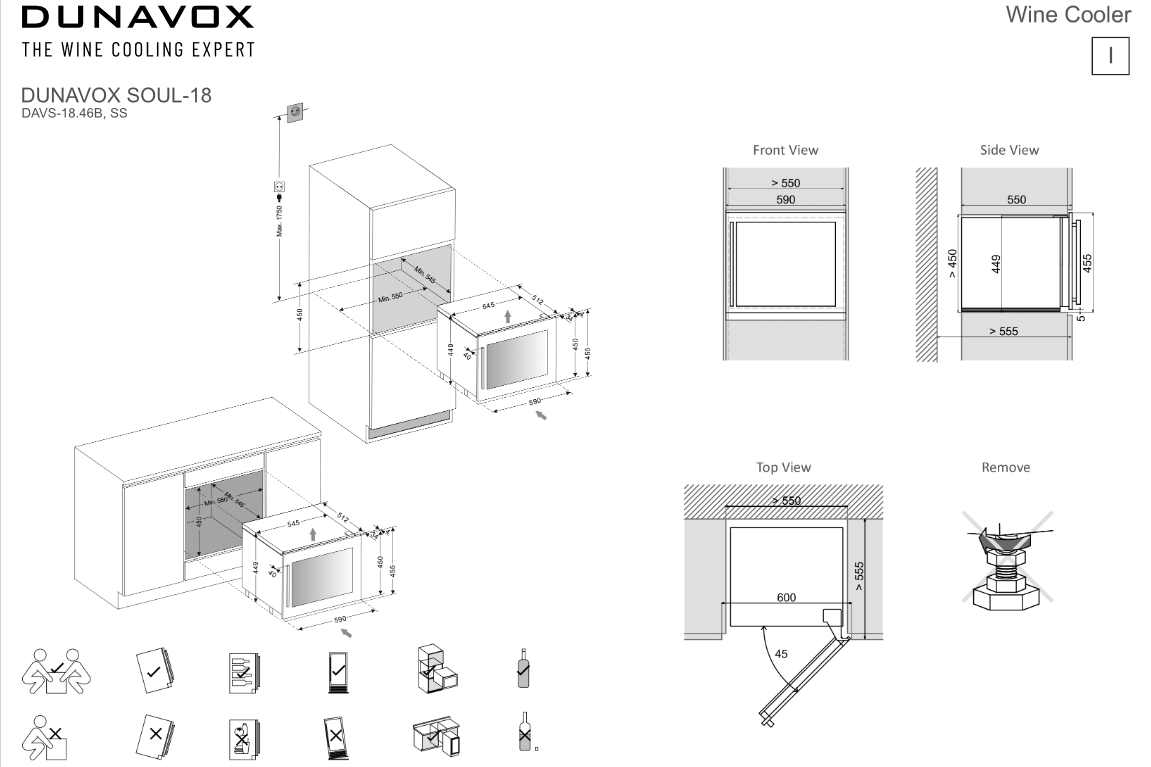 5342466 Встраиваемый винный шкаф Dunavox DAVS-18.46B черный STDN-0061570 - Вид №2