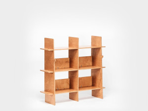 Модульный настенный книжный шкаф из березы