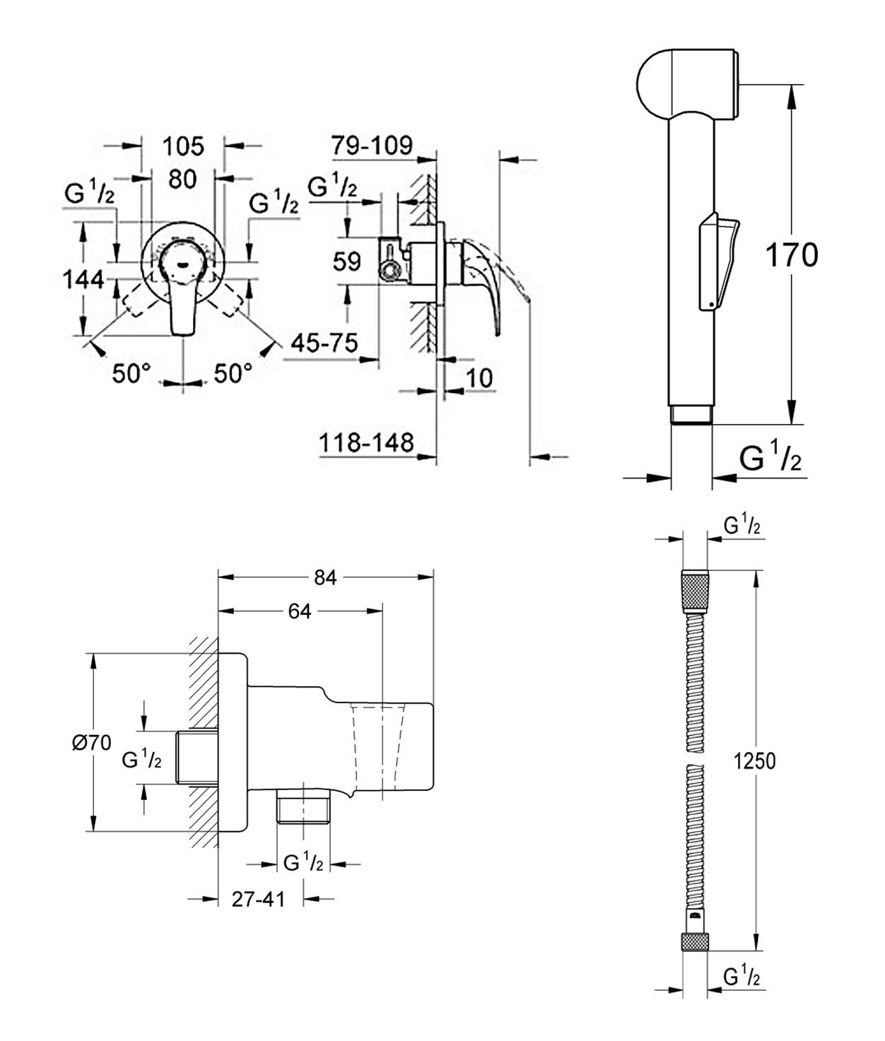 NW0009 Подвесной унитаз настенный Белый Grohe Skate Тайвань - Вид №2