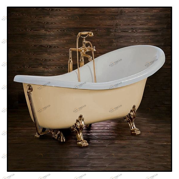 Ванна Akcjum Rectime 170 WR-02-01-Br-N овальная бежевая с золотыми ножками WR0201BRN