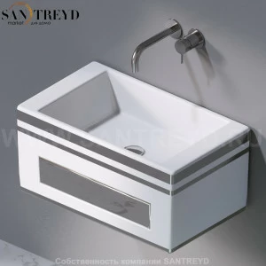 L116467P Подвесная раковина настенная прямоугольная A. e T. Italia Tower белая