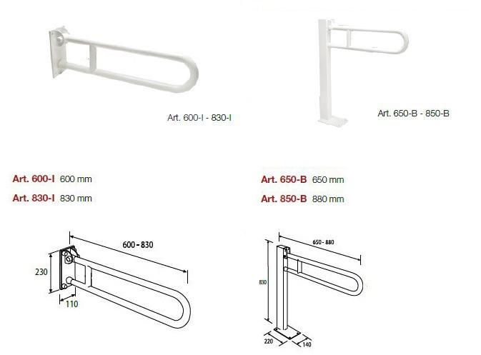 Saniline U-образный складной стальной поручень Verniciata sun-id-1489004 - Вид №1