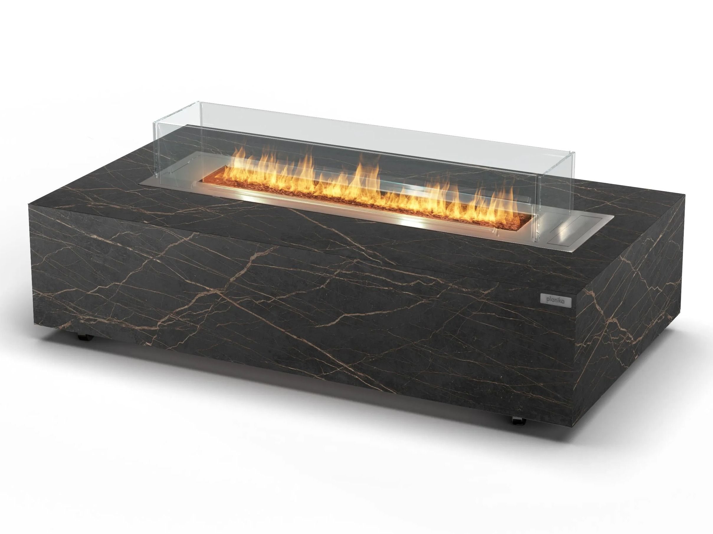 Отдельно стоящий камин из нержавеющей стали и биоэтанольного стекла Planika Кабо ARCH-00035526