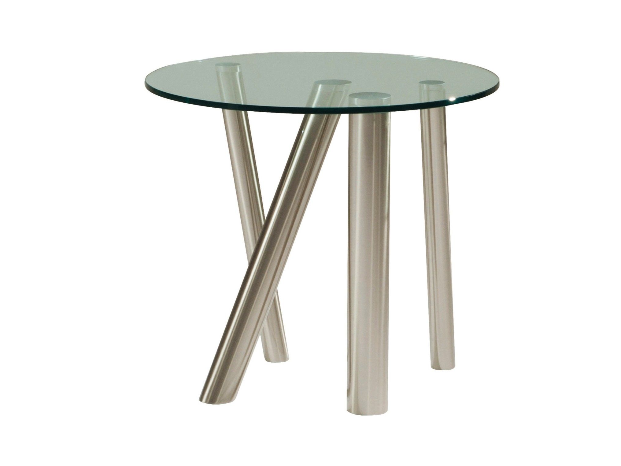 Высокий круглый стол из стали и стекла ROCHE BOBOIS FOREST ARCH-00143783