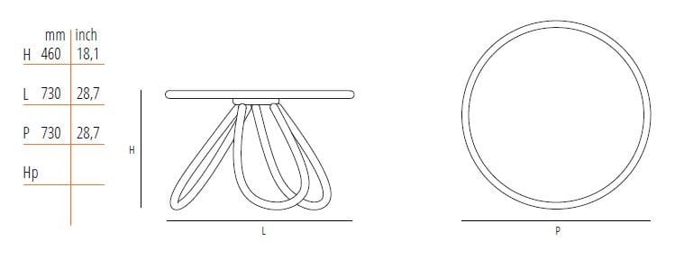 Круглый деревянный и стеклянный журнальный столик Wiener GTV Design ARCH-00056498 - Вид №4