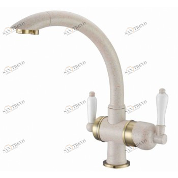 Zorg ZR 327 YF бронза кварц Смеситель для кухни Zorg 315х215 