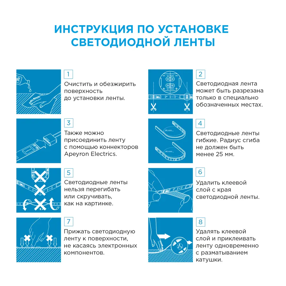 APEYRON Светодиодная лента SMD 2835 для подсветки и основного освещения 18709413 STLM-0012150 - Вид №9