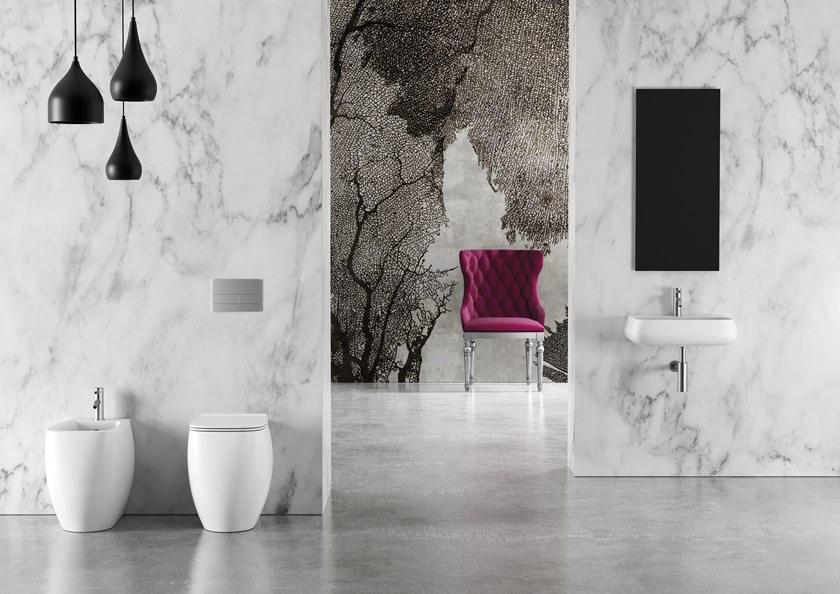 33100101.09 Унитаз напольный 550х335х450 мм Alice Ceramica Nur безободковый выпуск в стену/пол Белый матовый - Вид №7